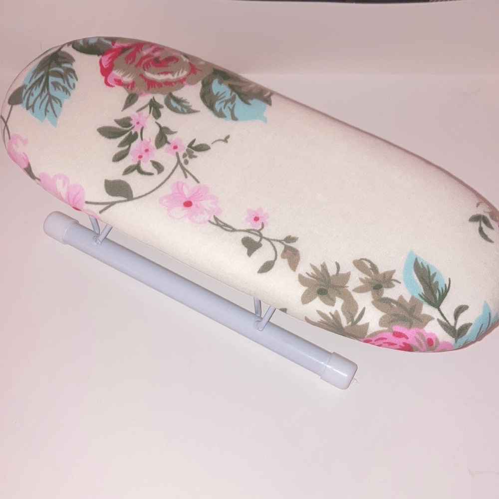 One Small Tabletop Foldable Pink Floral Print Ironing Board New Without Tag